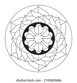 simple flower coloring mandala art