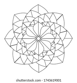 simple flower coloring mandala art
