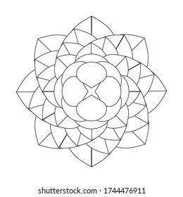 simple flower coloring mandala art