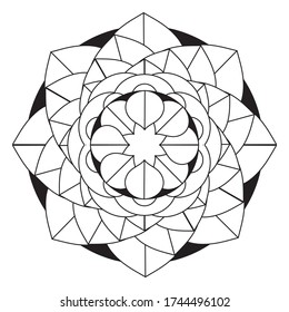 simple flower coloring mandala art