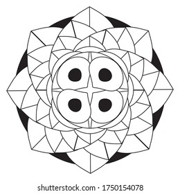 arte mandala de color de flores simple