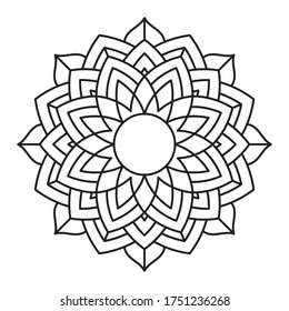 arte mandala de color de flores simple