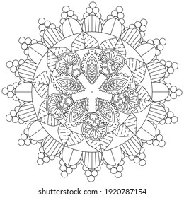 Simple Flower Coloring Mandala Art Simple Mandala Shape Vector Floral Oriental Outline Flower Vintage Decorative Elements Pattern Illustration Islam Arabic Indian Turkish Mystic Ottoman Motifs