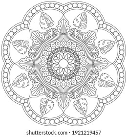 Einfache Blumenfarben Mandala Art Simple Mandala Gestell Vektor Blumenmustern Blumenmuster Blumenmustern Illustration Islam Arabisch Indische türkische mystische osmanische Motive Asiatische