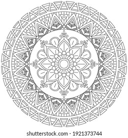 Simple Flower Coloring Mandala Art Simple Mandala Shape Vector Floral Oriental Outline Flower Vintage Decorative Elements Pattern Illustration Islam Arabic Indian Turkish Mystic Ottoman Motifs Asian