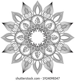 Simple Flower Coloring Mandala Art Simple Mandala Shape Vector Floral Oriental Outline Flower Vintage Decorative Elements Pattern Illustration Islam Arabic Indian Turkish Mystic Ottoman Motifs Design 