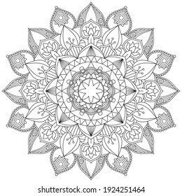 Simple Flower Coloring Mandala Art Simple Stock Vector (Royalty Free ...