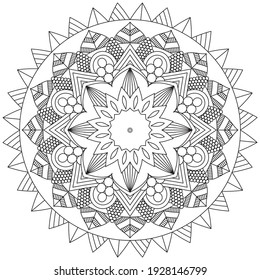 Simple Flower Coloring Mandala Art Simple Mandala Shape Vector Floral Oriental Outline Flower Vintage Decorative Elements Pattern Illustration Islam Arabic Indian Turkish Mystic Religion Morals Lotus