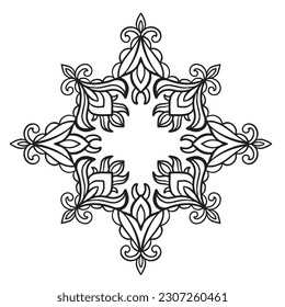 Simple Flower Coloring Mandala Art Simple Mandala Shape Vector Floral Oriental Outline Flower Vintage Decorative Elements Pattern Illustration Islam Arabic Indian Turkish Mystic Religion Morals Lotus