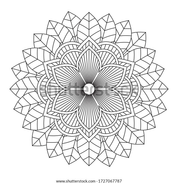 simple flower coloring mandala art stock vector royalty