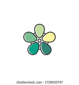 Simple Flower concept logo icon vector design