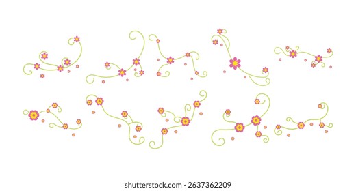 Simple Flower Decoration Vector Collection