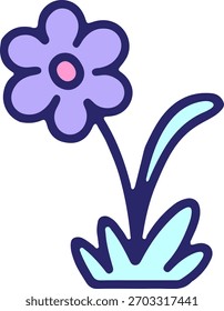 einfaches Blumendesign in heller Neonfarbe