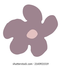 Simple flower design element isolated. Hand drawn vector.