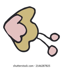 Simple flower design element isolated. Hand drawn vector.