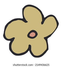 Un simple elemento de diseño floral aislado. Vector dibujado a mano.