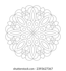 Diseño de flores simples Archivo vectorial de la página del libro Mandala Colorear