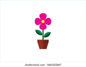 Simple Flower Design Vector Image Template