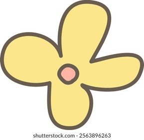 Simple flower doodle with playful style. Vector Illustration.
