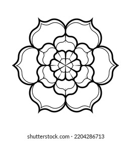 Sencillo dibujo floral en línea de arte. Dibujo vectorial lineal.