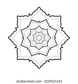 Simple flower drawing in line art style. Linear vector drawing
