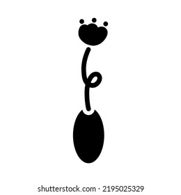 Diseño plano simple de flores negro y blanco