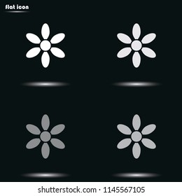 Simple flower flat grayscale vector icon.