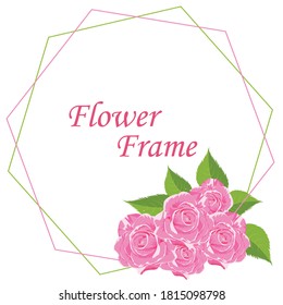 simple flower frame design for wedding card invitation
