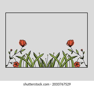 simple flower frame vector design suitable for invitation or wedding