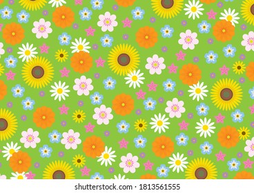 Papel de fondo de pantalla de un jardín de flores sencillo