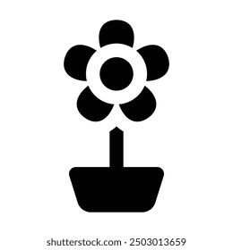 Simple Flower glyph icon. The icon can be used for websites, print templates, presentation templates, illustrations, etc