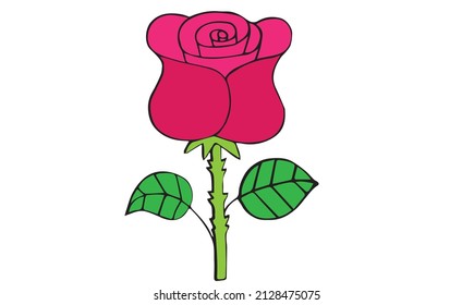 Simple flower icon in flat design style isolated on white. Rose flower Logo Template vector icon illustration. Day of valentine week 2023. Valentine's day week 2023 in 14 February 2023.