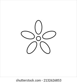 Simple Flower Icon Isolated On White Background. Eps 10. Round Shape Flower Logo.