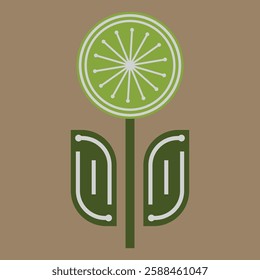 simple flower icon lime and lemon abstract symbol in flat style for design vector illustration