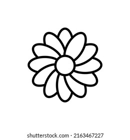 einfache Blumensymbol auf weißem Hintergrund