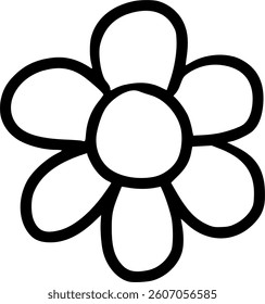 Simple flower icon with rounded petals, perfect for nature or spring-themed designs.