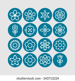 Simple flower icon set