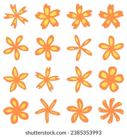 Simple flower icon set. botanical vector in flat style
