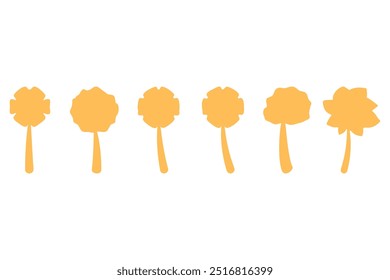 Simple flower icon set. Nature flat design