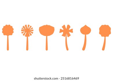 Simple flower icon set. Nature flat design