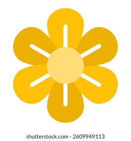 A simple flower icon suitable for botanical themes or decoration in digital projects.