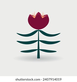 simple flower icon and symbol in flat style for banners postcards web designs fabrics packaging vector illustration