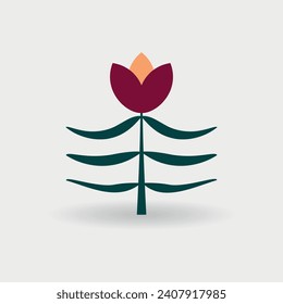 icono de flor simple y símbolo en estilo plano para banners postales diseños web telas empaquetamiento ilustración vectorial