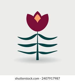 simple flower icon and symbol in flat style for banners postcards web designs fabrics packaging vector illustration