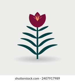 simple flower icon and symbol in flat style for banners postcards web designs fabrics packaging vector illustration