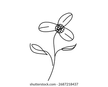 Ilustración de flores simples hechas de líneas