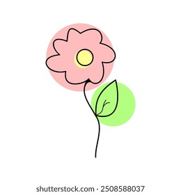 simple flower illustration. rose flower in the garden