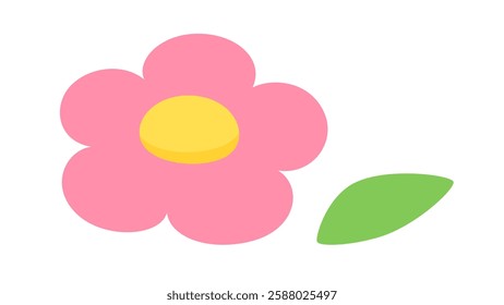 A simple flower illustration seen from above