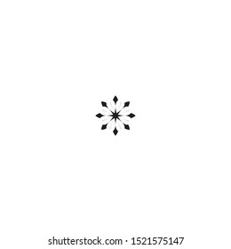 simple flower or leaf logo icon, geometric logo
