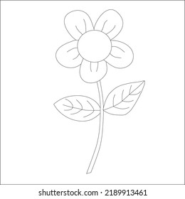 A Simple Flower Simple Line Art Design.eps